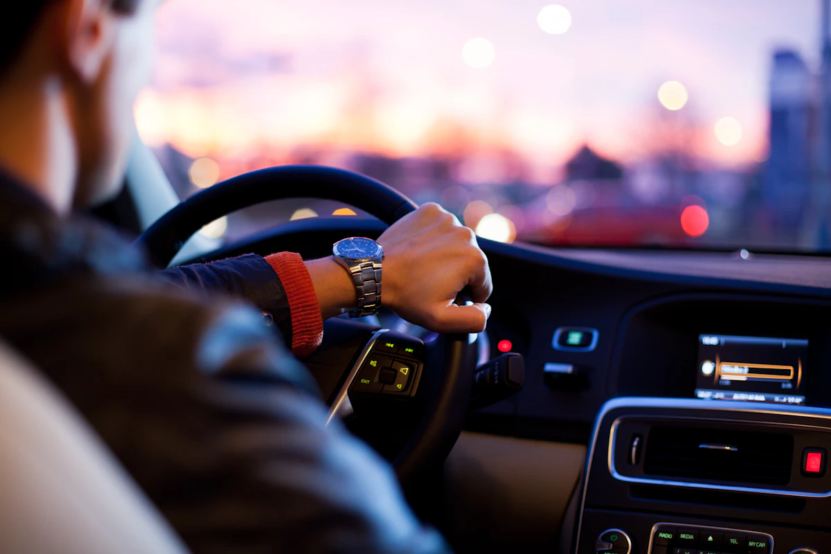 Driver at the wheel of a car